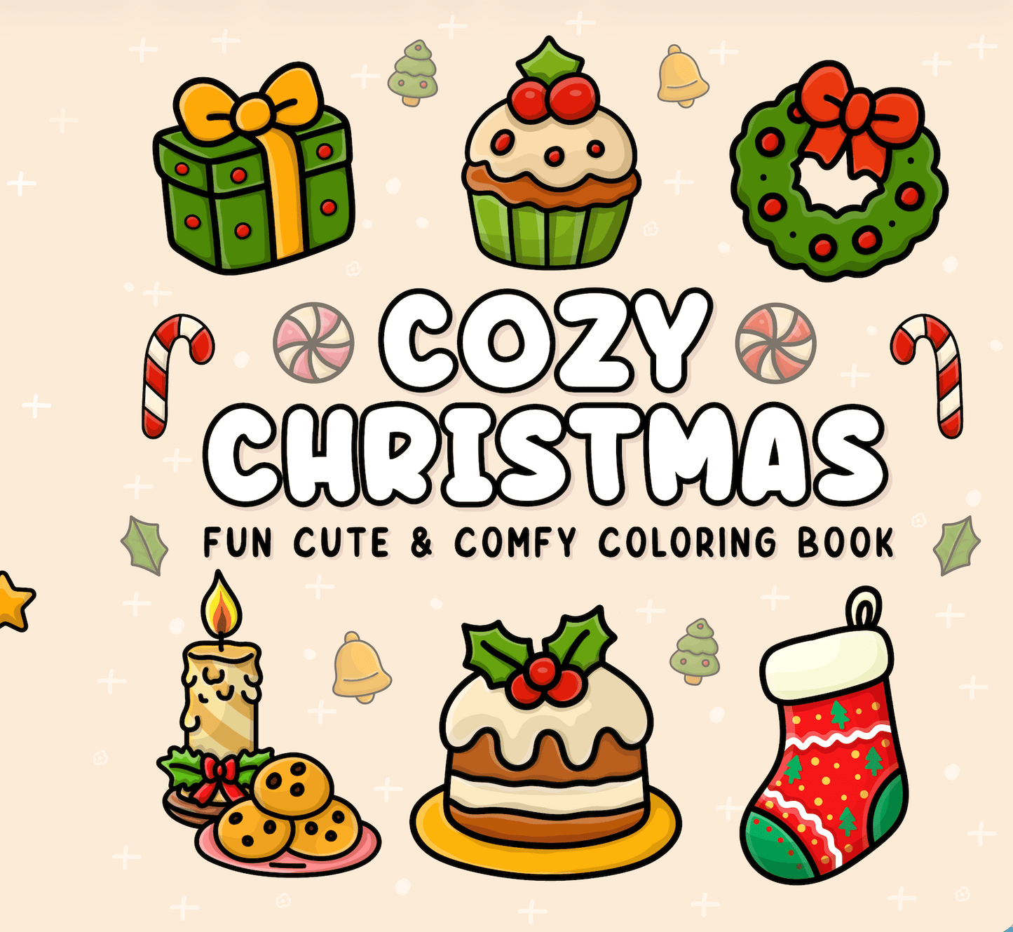 Cozy Christmas: A Hygge-Inspired Coloring Book with Cute Animals & Festive Cheer for Teens & Adults - BH Comfy Cozy