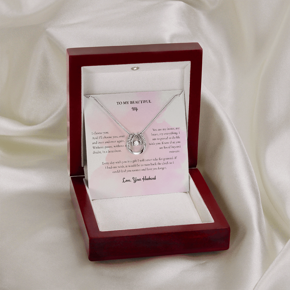 Lucky In Love Necklace | Dancing Crystal Horseshoe Pendant Gift for Her - BH Comfy Cozy