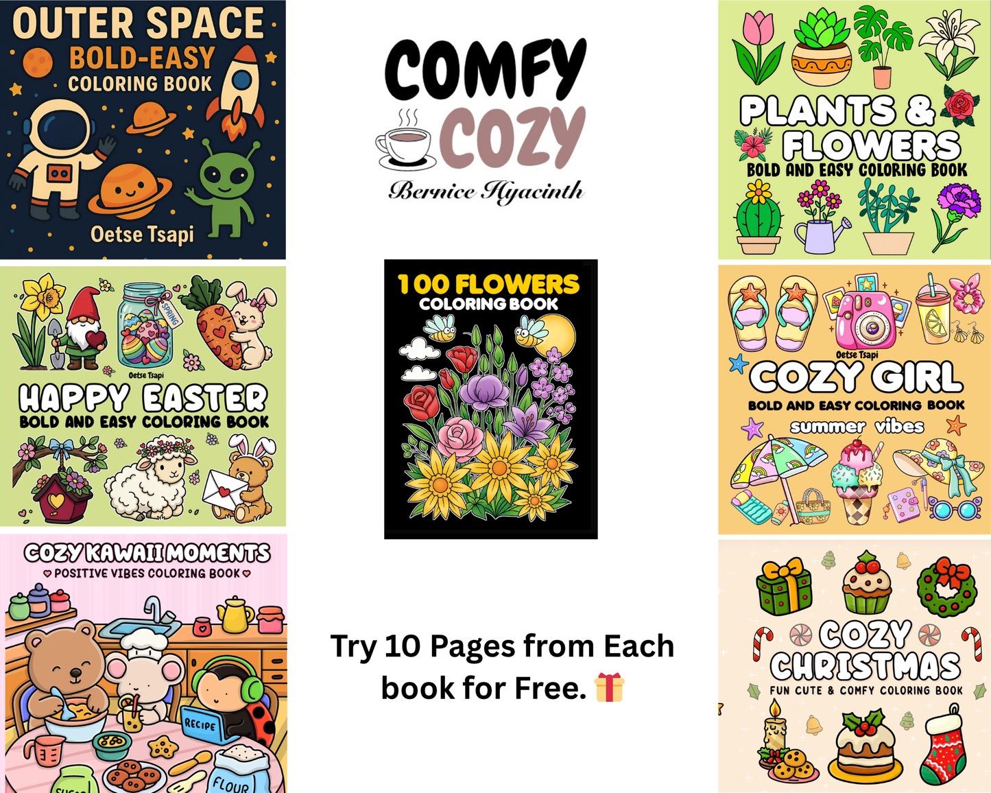 10 Page Sample Pack — Cozy Coloring Books - BH Comfy Cozy