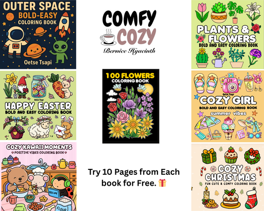 10 Page Sample Pack — Cozy Coloring Books - BH Comfy Cozy