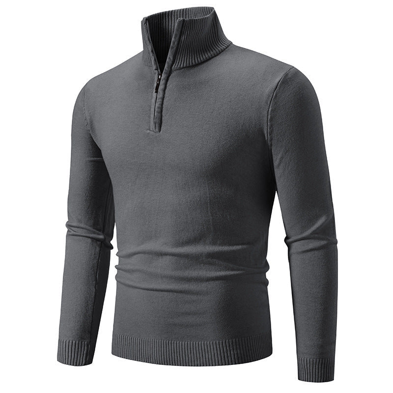 2023 Men's Plus Size Fleece Zip Mock Neck Sweater - BH Comfy Cozy