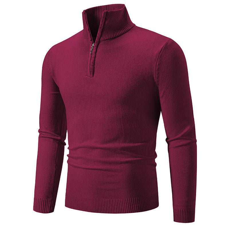 2023 Men's Plus Size Fleece Zip Mock Neck Sweater - BH Comfy Cozy