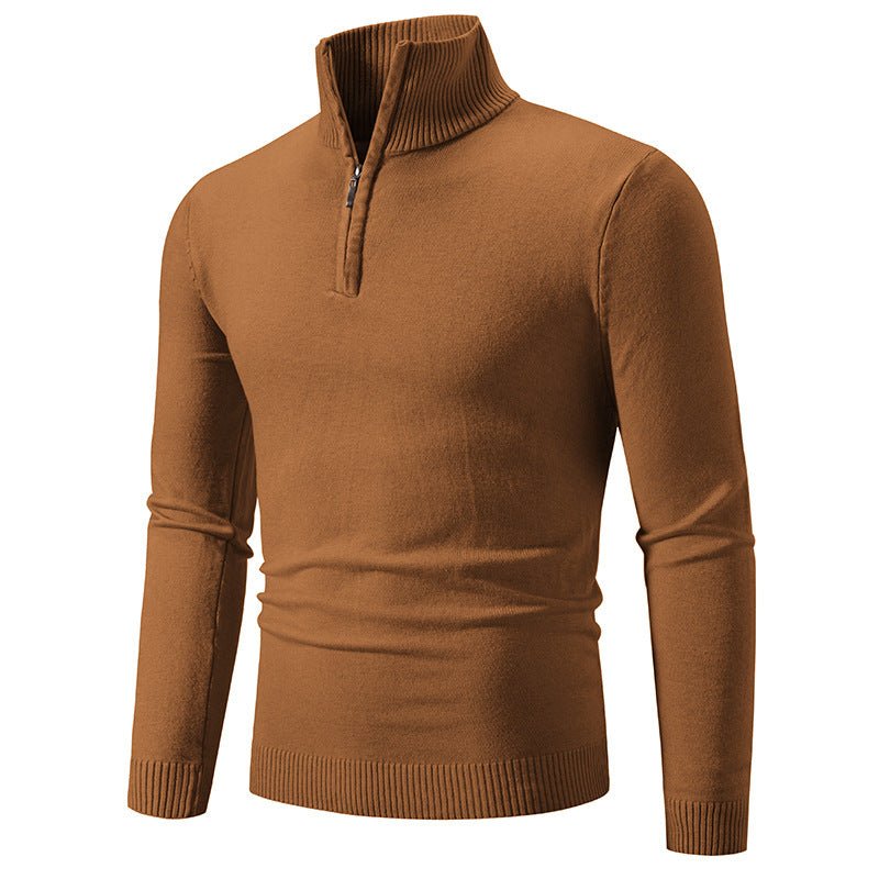 2023 Men's Plus Size Fleece Zip Mock Neck Sweater - BH Comfy Cozy