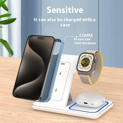 3 In 1 LED Fast Wireless Charger Stand Foldable Charging Station - BH Comfy Cozy