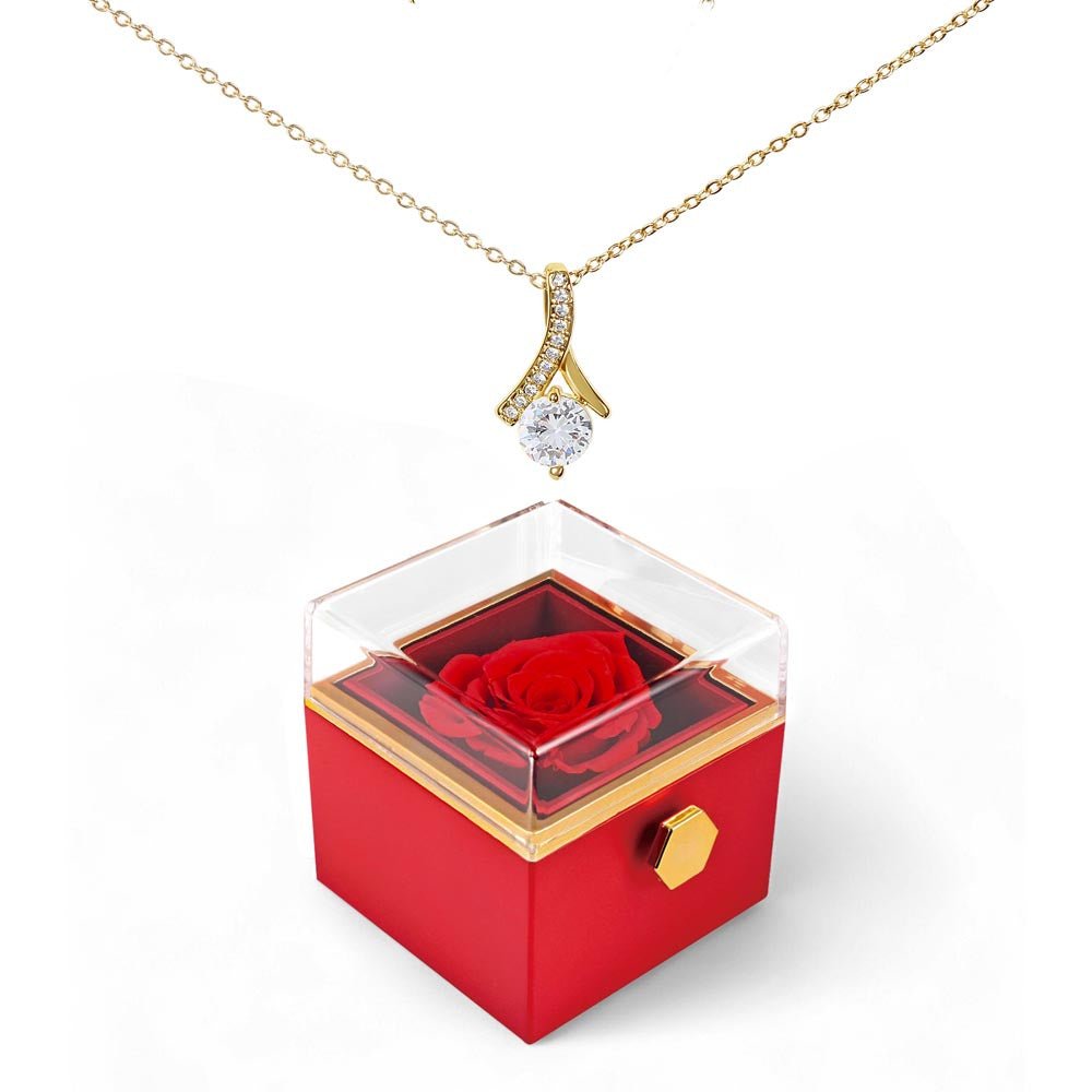 Alluring Beauty Necklace with Rotating Rose Gift Box | Luxury Gift for Her - BH Comfy Cozy