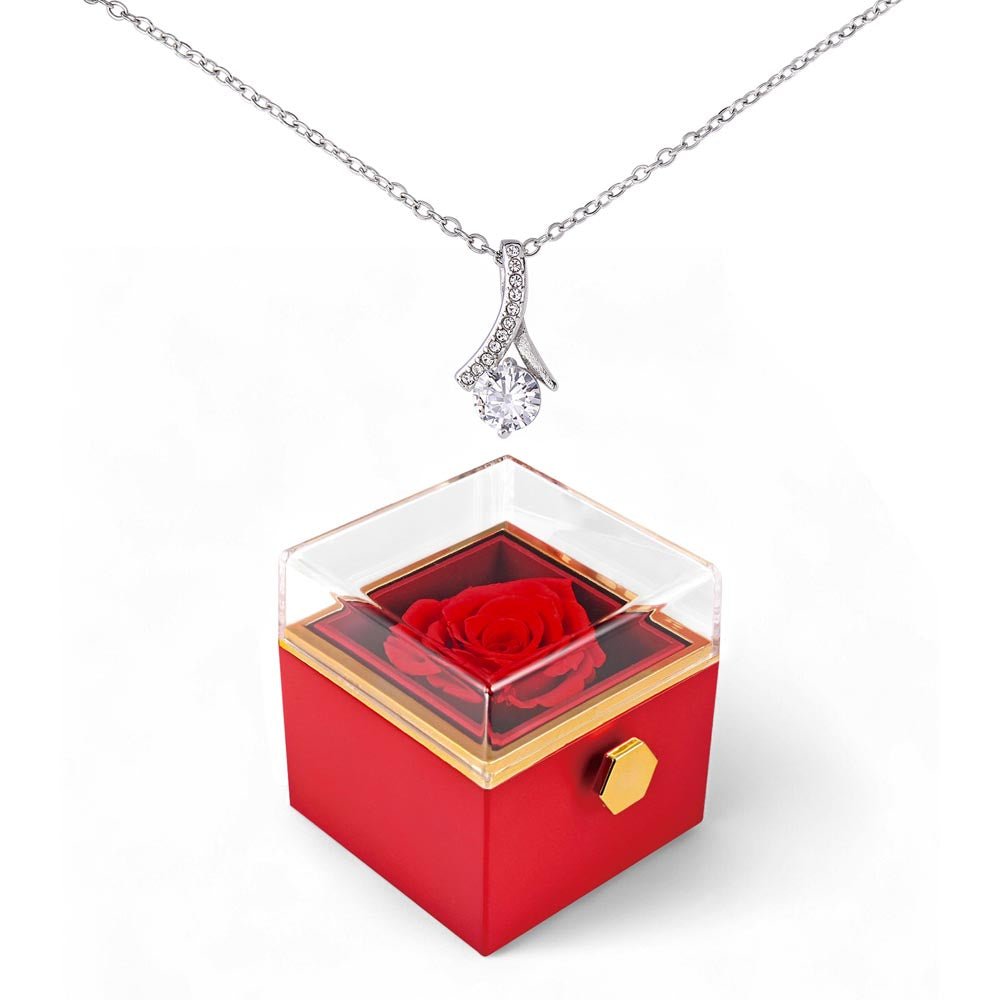 Alluring Beauty Necklace with Rotating Rose Gift Box | Luxury Gift for Her - BH Comfy Cozy