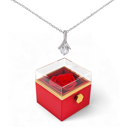 Alluring Beauty Necklace with Rotating Rose Gift Box | Luxury Gift for Her - BH Comfy Cozy
