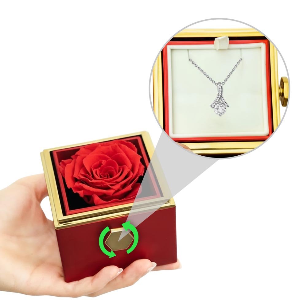 Alluring Beauty Necklace with Rotating Rose Gift Box | Luxury Gift for Her - BH Comfy Cozy