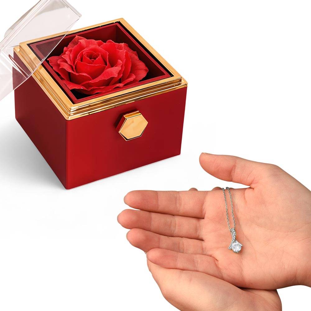Alluring Beauty Necklace with Rotating Rose Gift Box | Luxury Gift for Her - BH Comfy Cozy