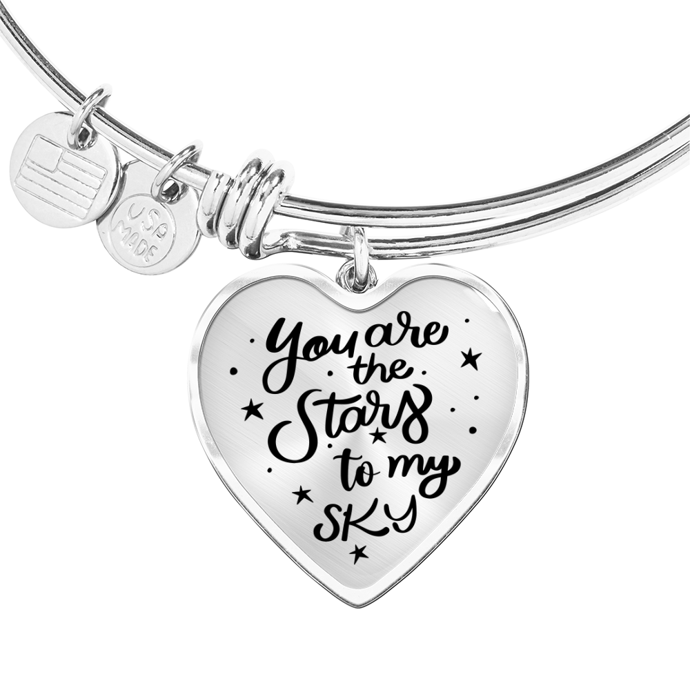 Personalised Photo Heart Bangle Bracelet | Gift for Her