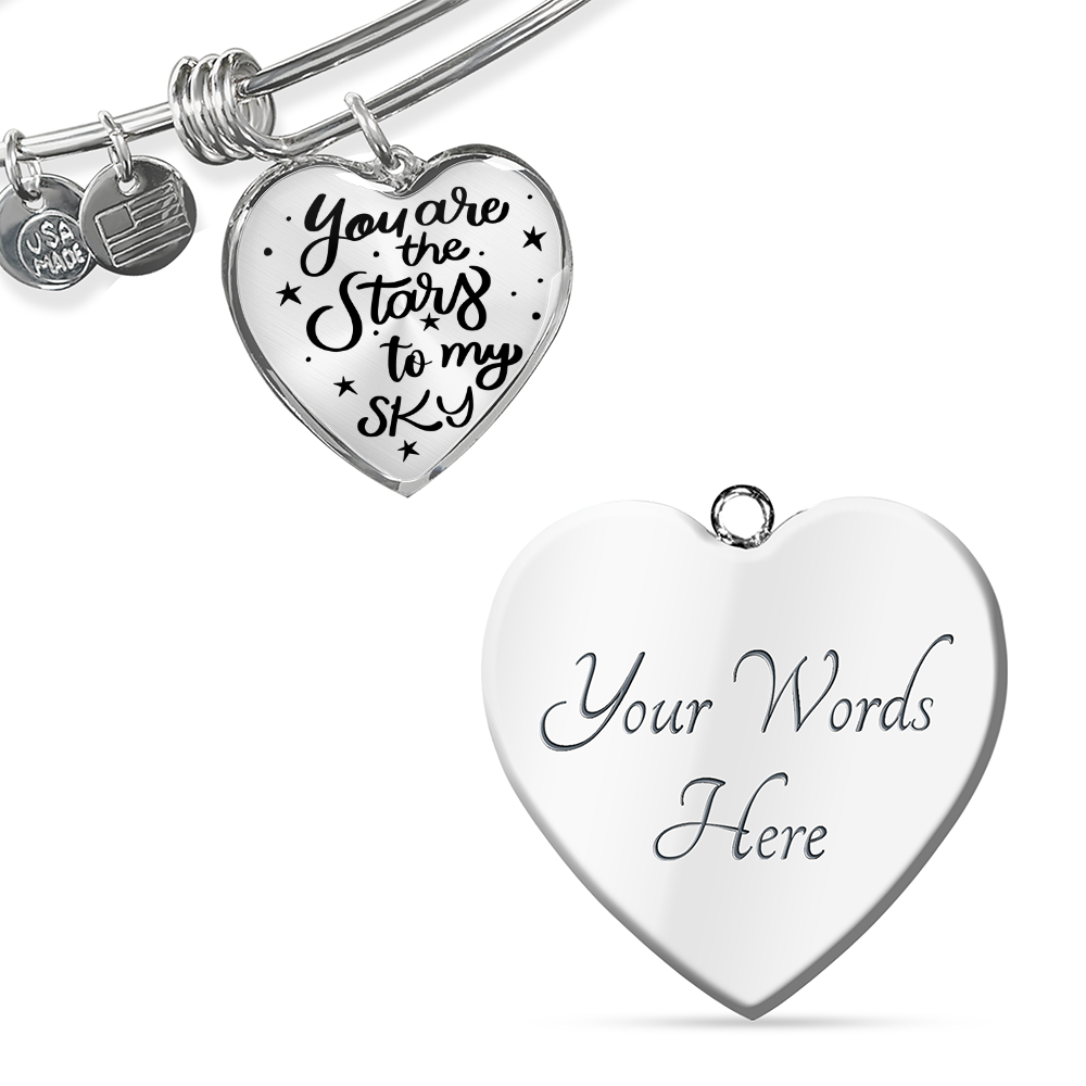 Personalised Photo Heart Bangle Bracelet | Gift for Her
