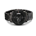 Men's Personalised Black Chronograph Watch | Custom Engraved Gift for Him