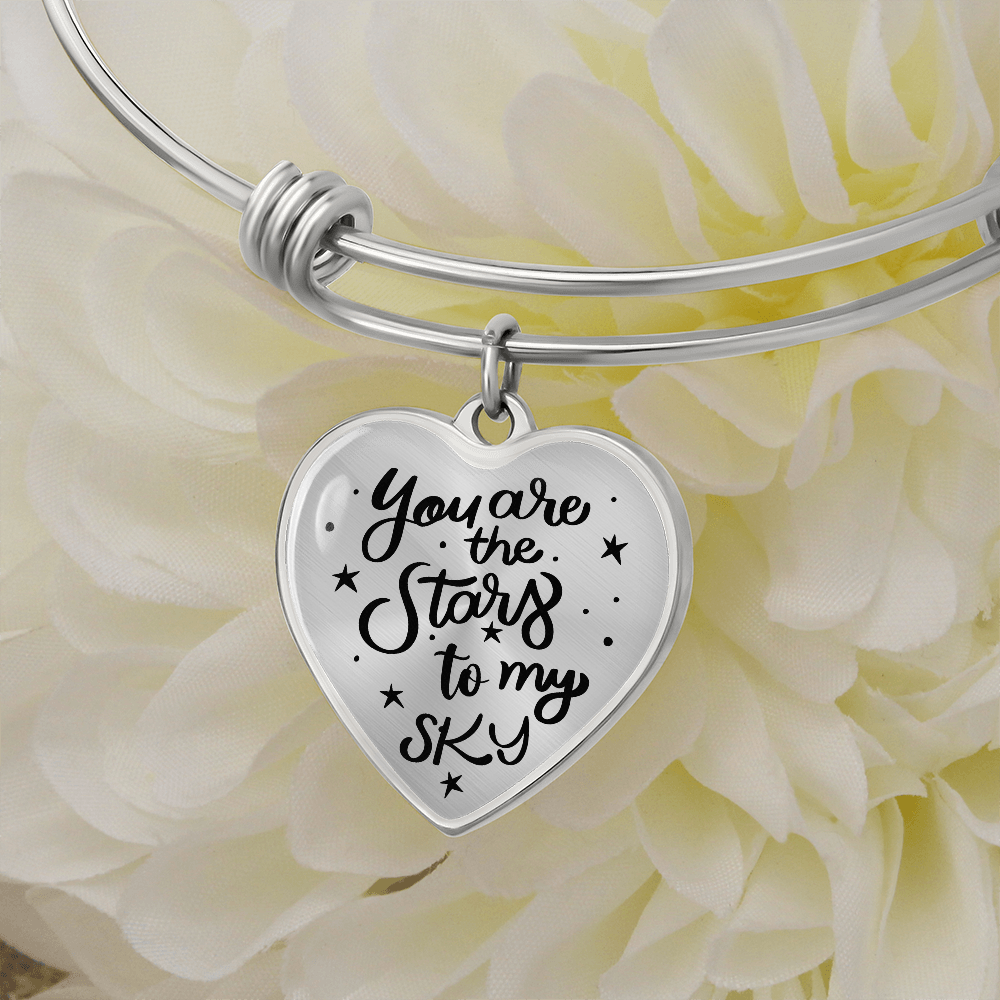 Luxury Heart Charm Bangle Bracelet | Gift for Her