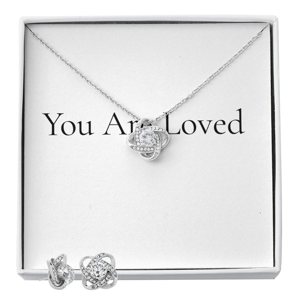 Love Knot Necklace & Earring Set | Luxury Gift for Her
