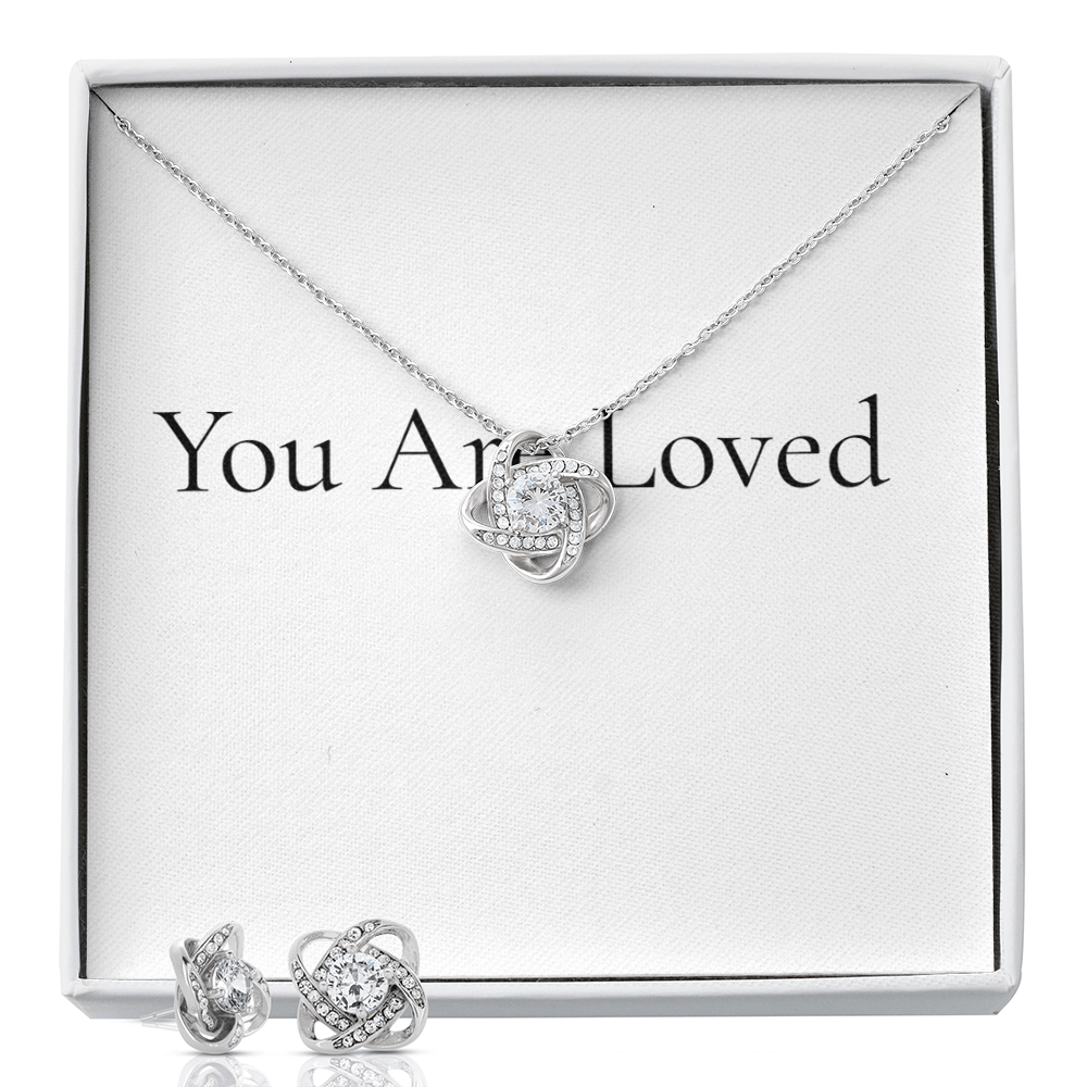 Love Knot Necklace & Earring Set | Luxury Gift for Her
