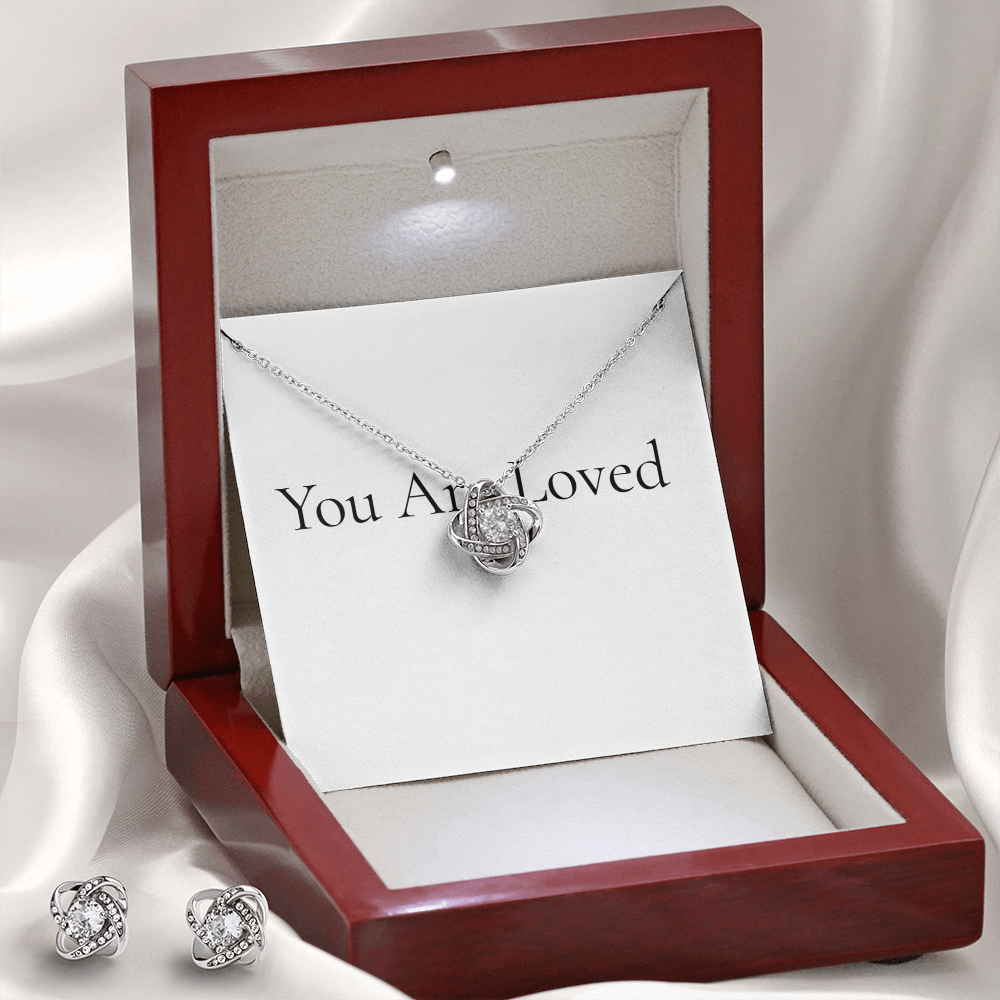 Love Knot Necklace & Earring Set | Luxury Gift for Her