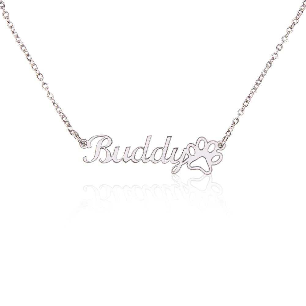 Personalised Paw Print Name Necklace | Gift for Pet Lovers