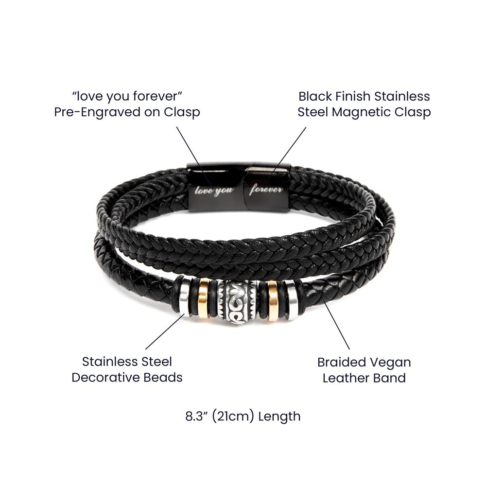 Personalised Engraved Leather Bracelet | Couples Gift