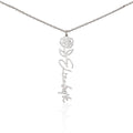 Birth Flower Name Necklace | Personalised Gift for Her