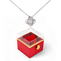 Love Knot Necklace with Rotating Rose Gift Box — Luxury Gift for Her