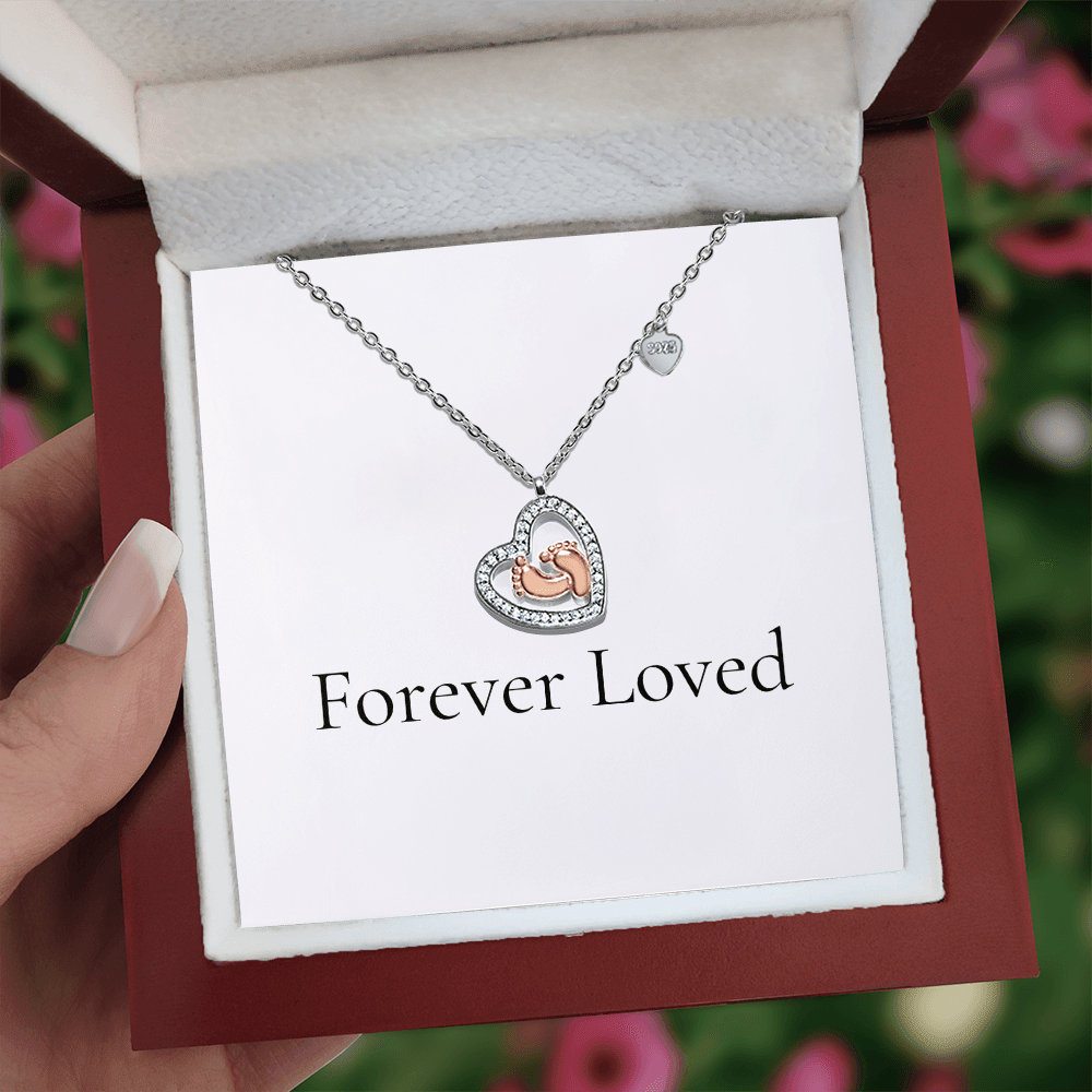 Baby Feet Heart Necklace | Luxury Gift for New Mums - BH Comfy Cozy