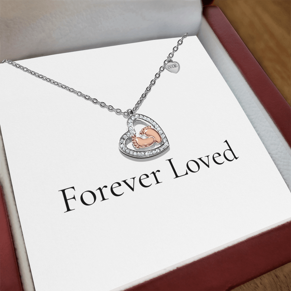Baby Feet Heart Necklace | Luxury Gift for New Mums - BH Comfy Cozy