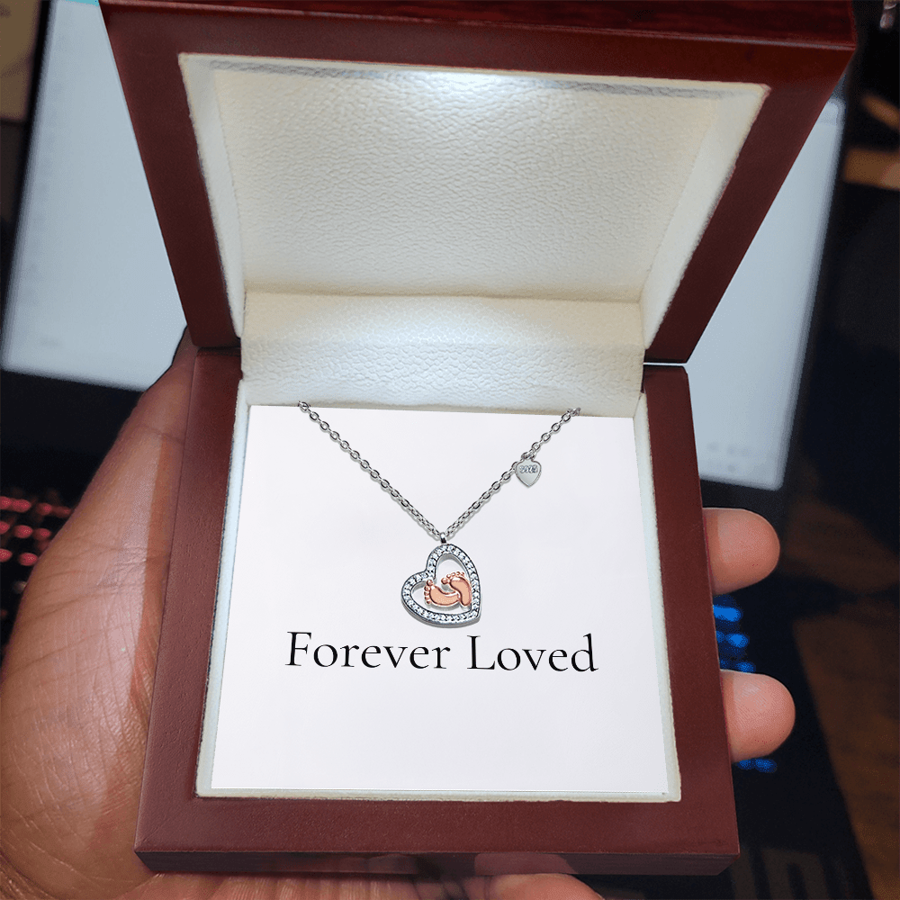Baby Feet Heart Necklace | Luxury Gift for New Mums - BH Comfy Cozy