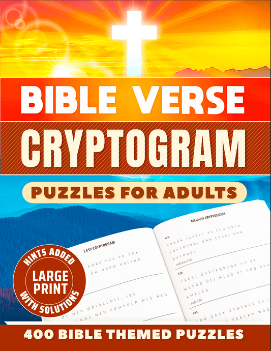 Bible Cryptogram Activity Book — 400 Large-Print Divine Puzzles - BH Comfy Cozy