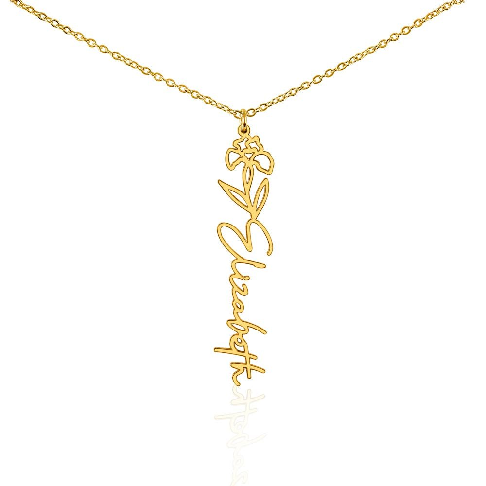 Birth Flower Name Necklace | Personalised Gift for Her - BH Comfy Cozy