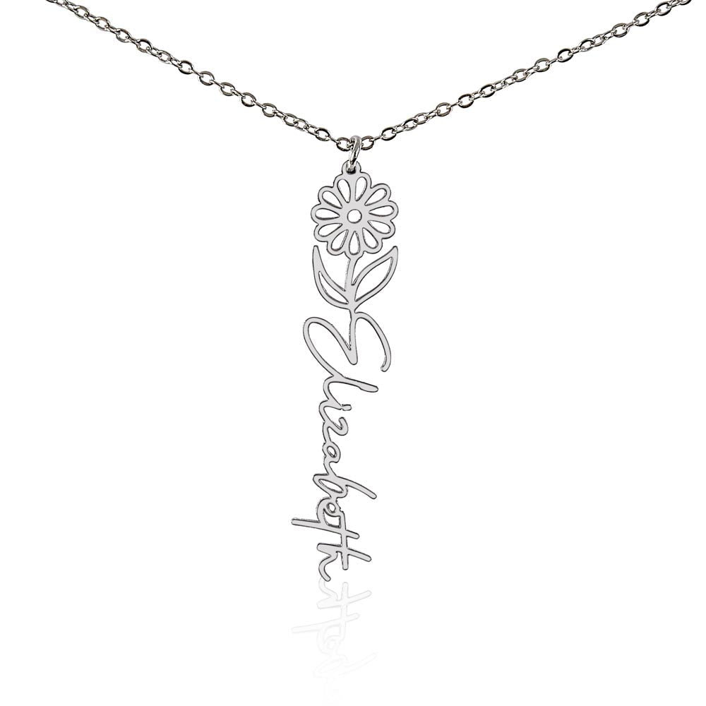 Birth Flower Name Necklace | Personalised Gift for Her - BH Comfy Cozy