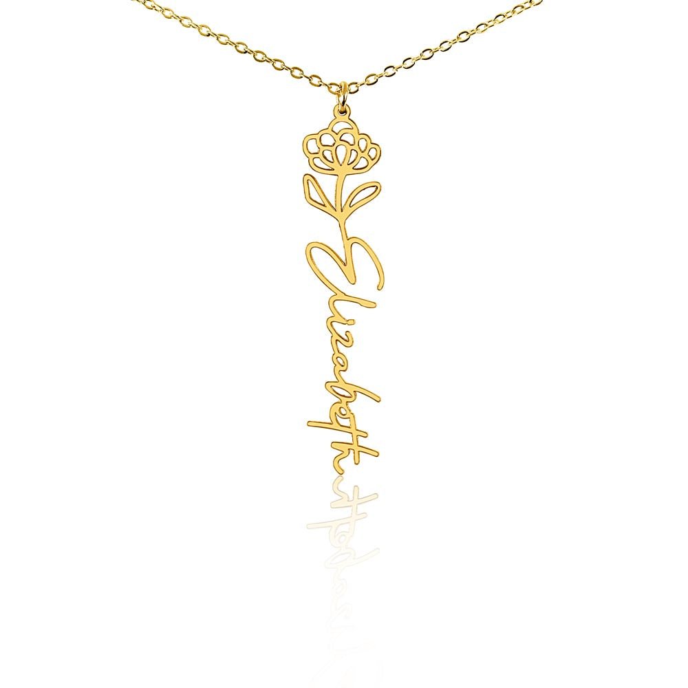 Birth Flower Name Necklace | Personalised Gift for Her - BH Comfy Cozy