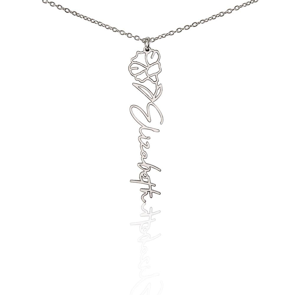 Birth Flower Name Necklace | Personalised Gift for Her - BH Comfy Cozy