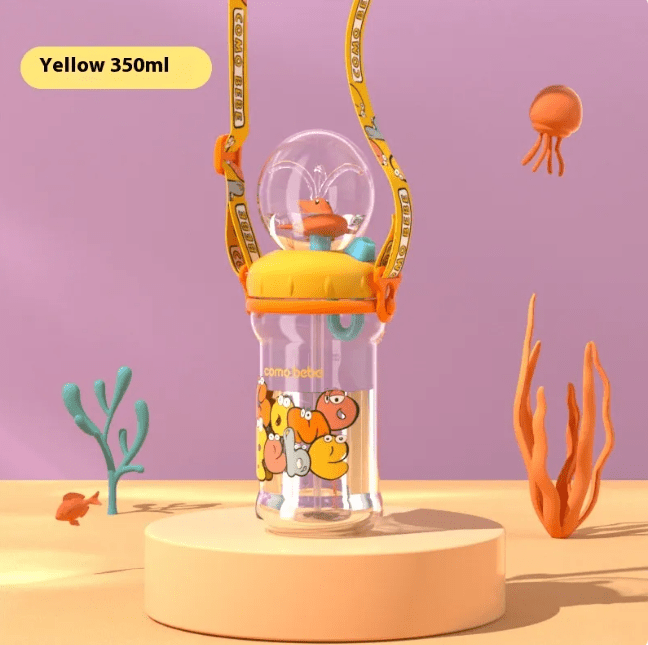 Children's Whale Cartoon Diving Fountain Water Bottle - Tritan Leakproof Sippy Cup (Various Sizes & Colors) - BH Comfy Cozy