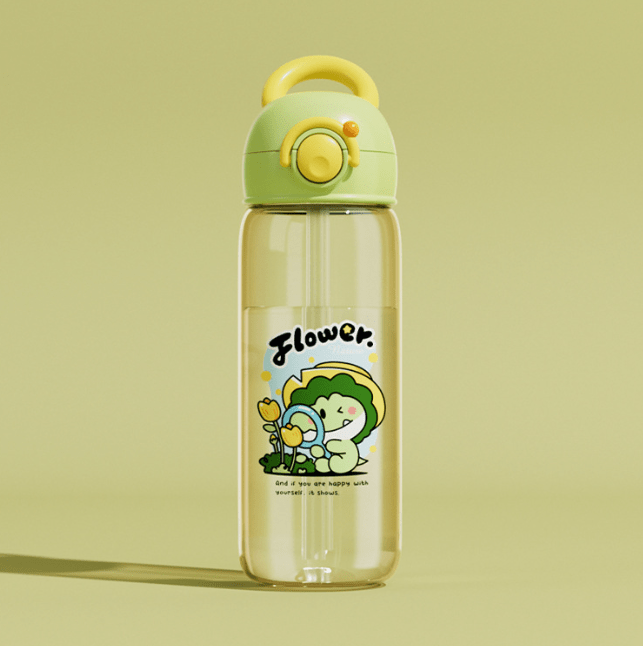 Children's Whale Cartoon Diving Fountain Water Bottle - Tritan Leakproof Sippy Cup (Various Sizes & Colors) - BH Comfy Cozy