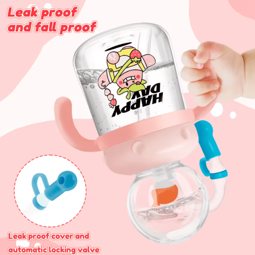 Children's Whale Cartoon Diving Fountain Water Bottle - Tritan Leakproof Sippy Cup (Various Sizes & Colors) - BH Comfy Cozy