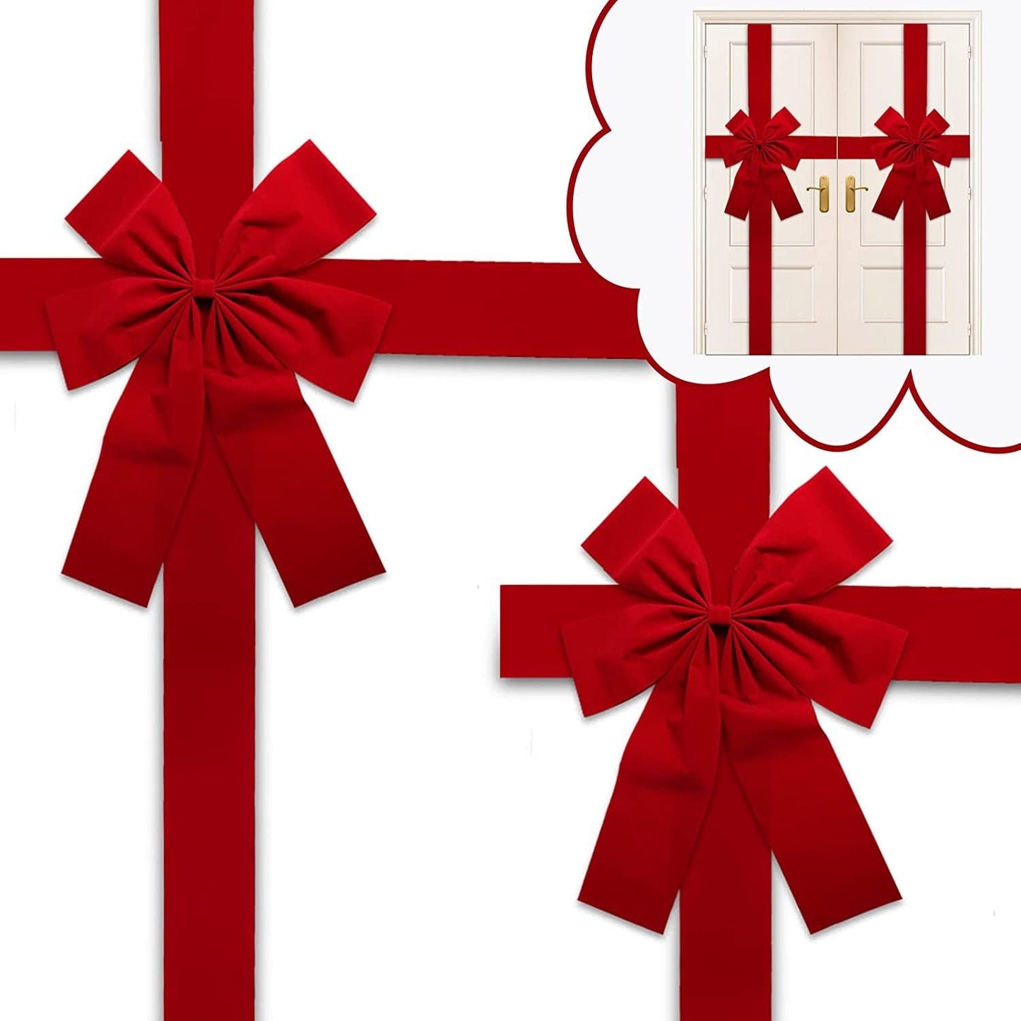 Christmas Door Hanging Bow Ribbon - BH Comfy Cozy