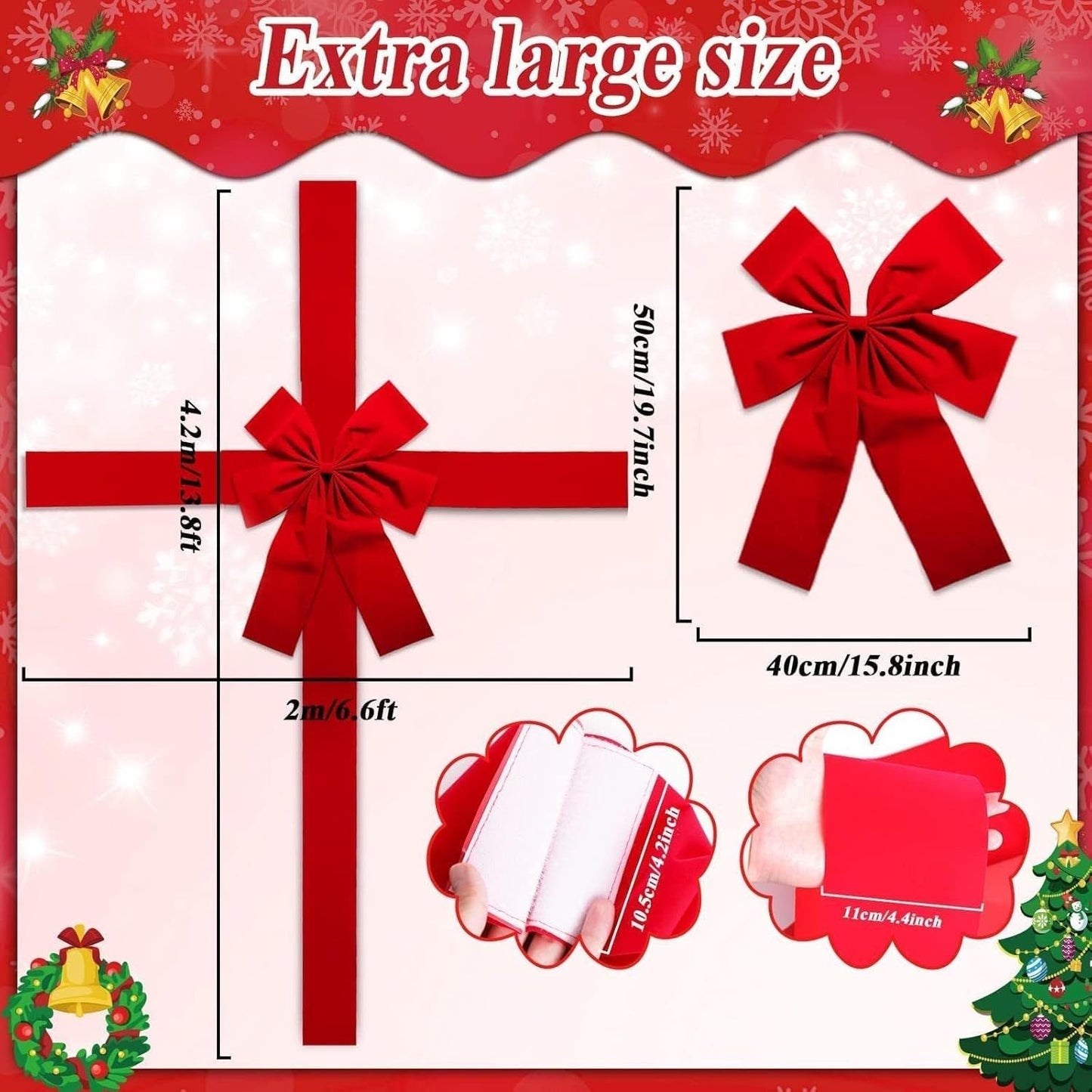 Christmas Door Hanging Bow Ribbon - BH Comfy Cozy