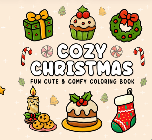 Cozy Christmas: A Hygge-Inspired Coloring Book with Cute Animals & Festive Cheer for Teens & Adults - BH Comfy Cozy