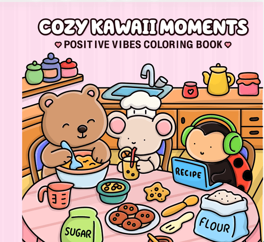 Cozy Kawaii Coloring Book: Cute & Easy Designs for Teens, Adults & Beginners - BH Comfy Cozy