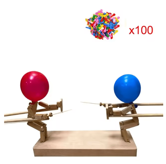 Handmade Balloon Heads Wooden Fighter Puppets - BH Comfy Cozy