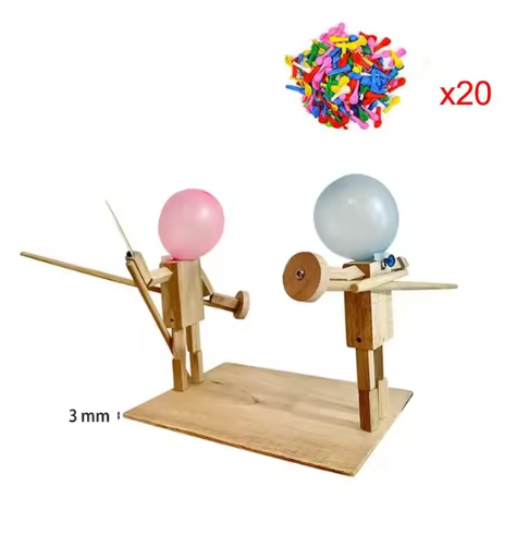 Handmade Balloon Heads Wooden Fighter Puppets - BH Comfy Cozy