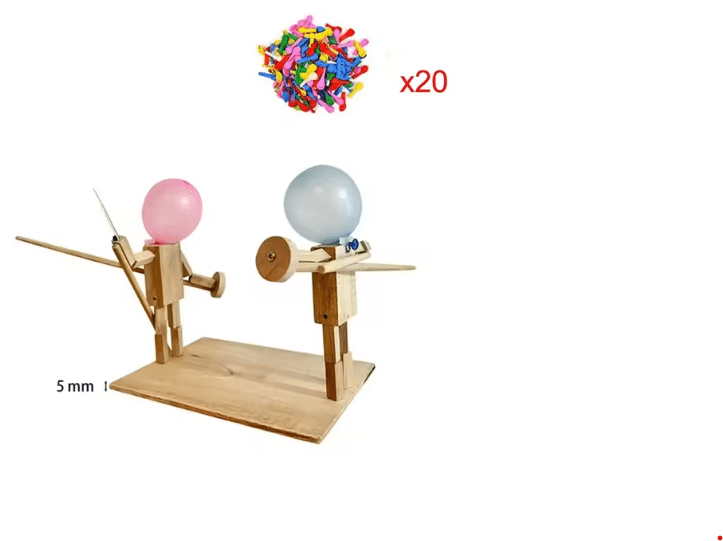 Handmade Balloon Heads Wooden Fighter Puppets - BH Comfy Cozy
