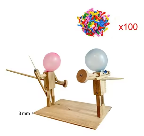 Handmade Balloon Heads Wooden Fighter Puppets - BH Comfy Cozy