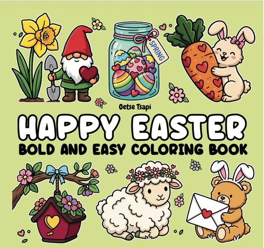Happy Easter : A Cozy Spring Coloring Book with Cute Animals and Cheerful Designs - BH Comfy Cozy