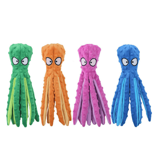 Interactive Bite-resistant Plush Octopus Pet Toy - BH Comfy Cozy