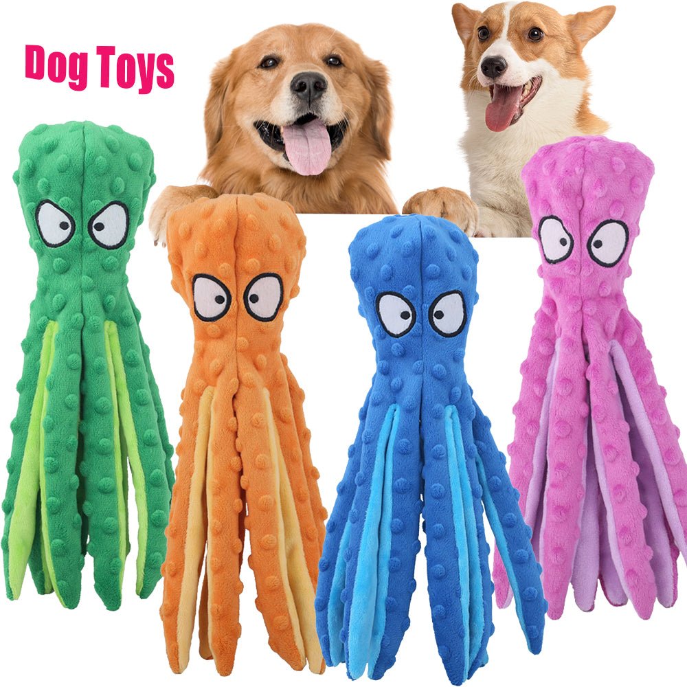 Interactive Bite-resistant Plush Octopus Pet Toy - BH Comfy Cozy