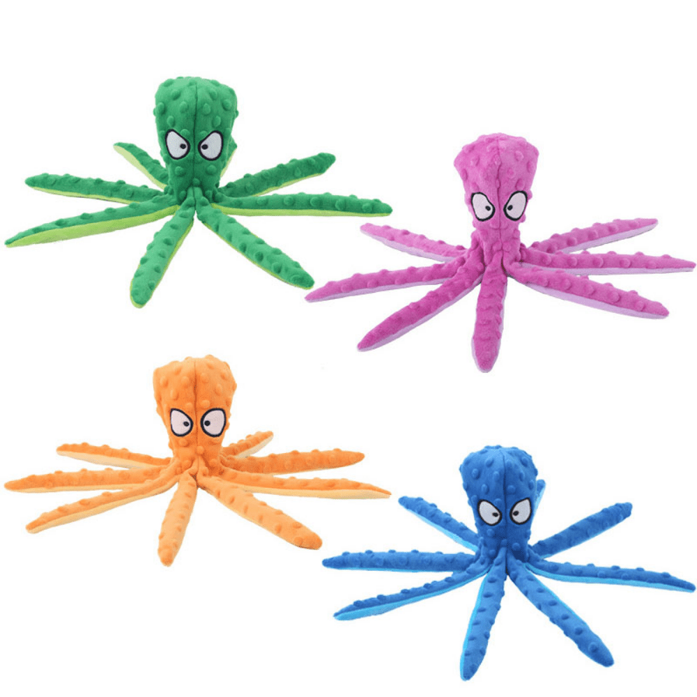 Interactive Bite-resistant Plush Octopus Pet Toy - BH Comfy Cozy