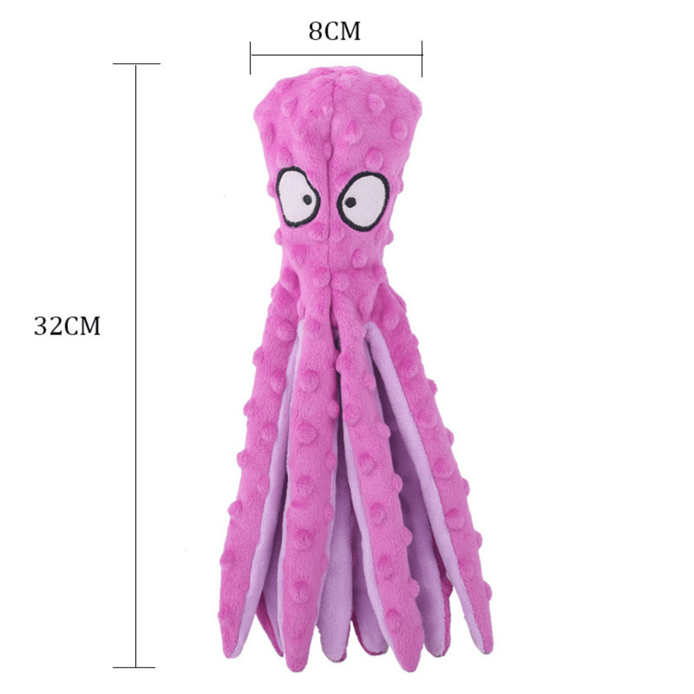 Interactive Bite-resistant Plush Octopus Pet Toy - BH Comfy Cozy