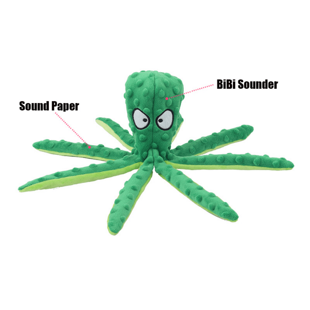 Interactive Bite-resistant Plush Octopus Pet Toy - BH Comfy Cozy