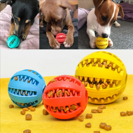 Interactive Rubber Slow Feeder Dog Ball - BH Comfy Cozy